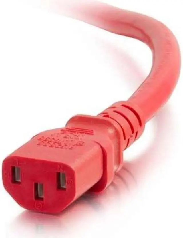Alt view image 2 of 8 - C2G 17505 18 AWG Power Cord - C14 to C13, Red (6 Feet, 1.82 Meters)