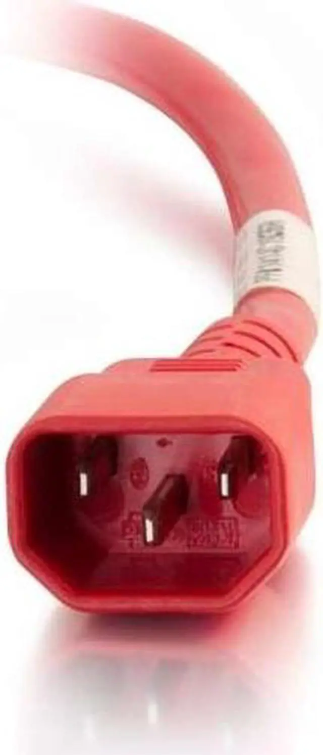 Alt view image 3 of 8 - C2G 17505 18 AWG Power Cord - C14 to C13, Red (6 Feet, 1.82 Meters)