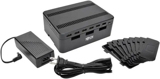 Alt view image 4 of 8 - TRIPP LITE - 7-PORT USB CHARGING STATION HUB QUICK CHARGE 3.0, USB-C, STORAGE