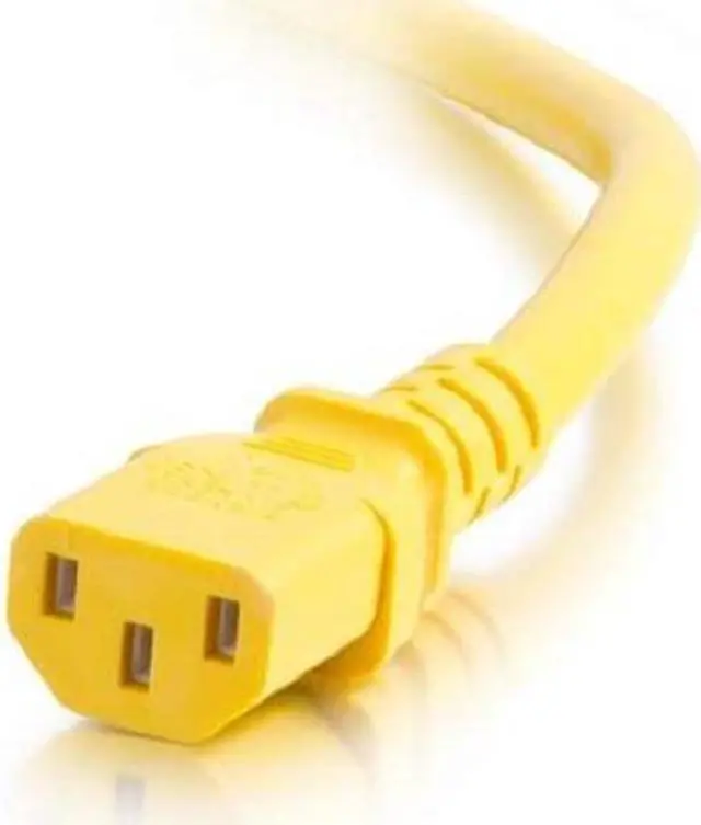 Alt view image 2 of 9 - C2G 17508 18 AWG Power Cord - C14 to C13, Yellow (6 Feet, 1.82 Meters)