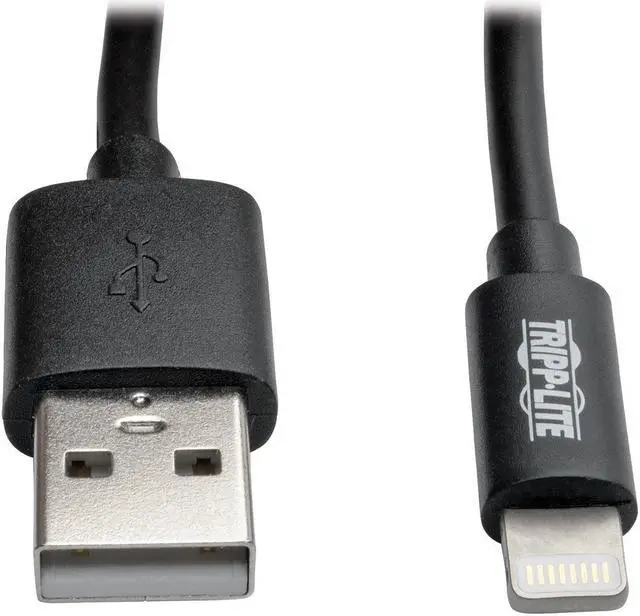 Main image of Tripp Lite M100-004COIL-BK Black USB Sync/Charge Coiled Cable with Lightning Connector (M/M)
