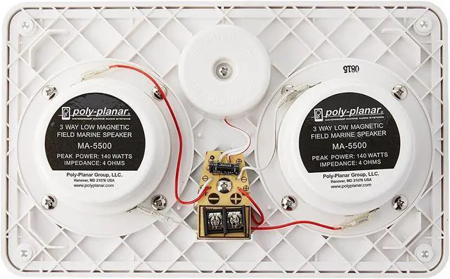 Alt view image 4 of 12 - Poly-Planar 3-Way Platinum Panel Marine Speaker - (Pair) White