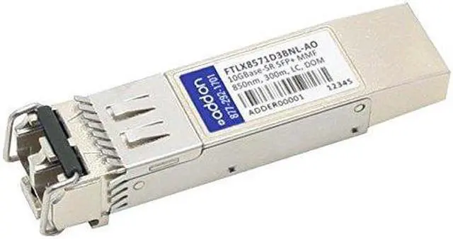 Alt view image 3 of 8 - Addon Finisar Ftlx8571d3bnl Compatible Taa Compliant 10Gbase-Sr Sfp+ Transceiver (Mmf 850Nm 300M Lc Dom)