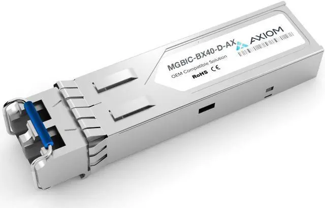 Alt view image 3 of 8 - Axiom bi-directional SFP Transceiver Modules are certified 100% compliant in all OEM applications. They are pre-configured with an application specific code to meet the requirement set forth by the router and switch OEMs. Axiom compatible t