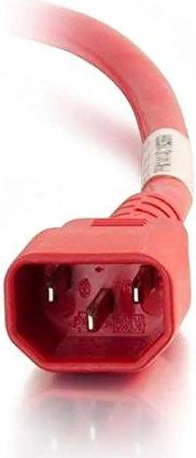 Alt view image 5 of 10 - C2G 17535 14 AWG Power Cord - C14 to C13, Red (3 Feet, 0.91 Meters)
