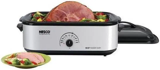 Alt view image 10 of 12 - Nesco 18-quart Porcelain Cookwell Roaster Oven
