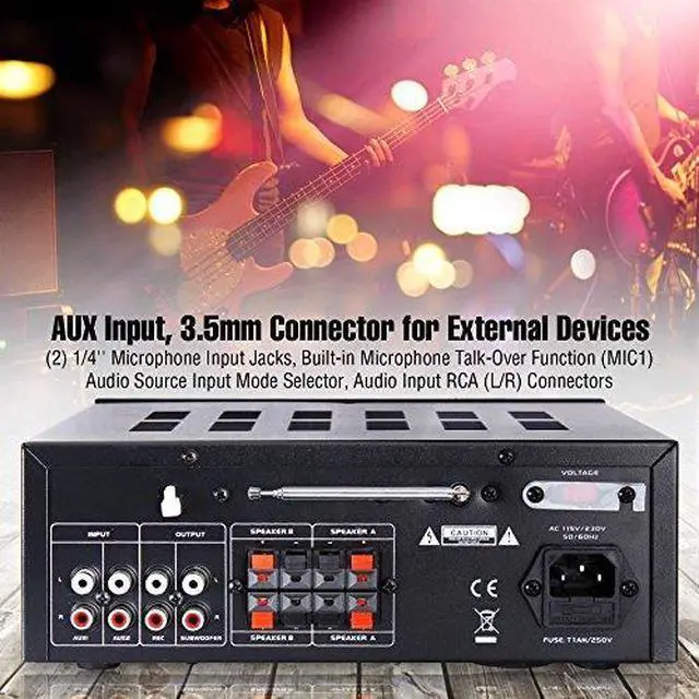Alt view image 6 of 20 - Pyle PTA24BT 250W 2-Channel Compact Bluetooth Home Audio Amplifier with Stereo Receiver