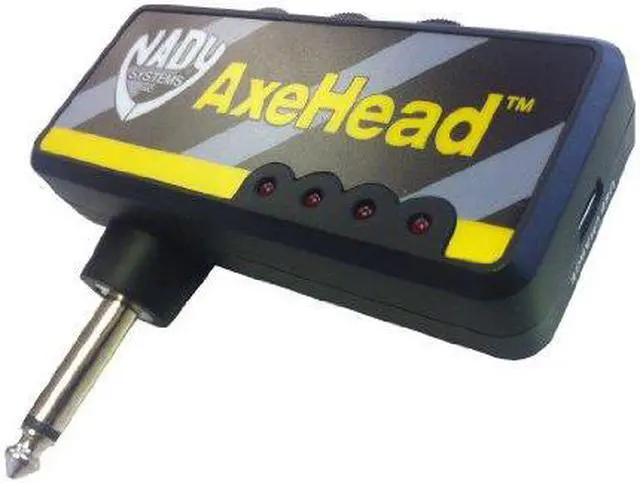 Alt view image 7 of 12 - Nady AxeHead Miniature Headphone Guitar Amplifier _ Built-in amp simulation with gain, tone and volume controls _ includes headphones splitter, 3.5mm audio cable, and USB charging cable