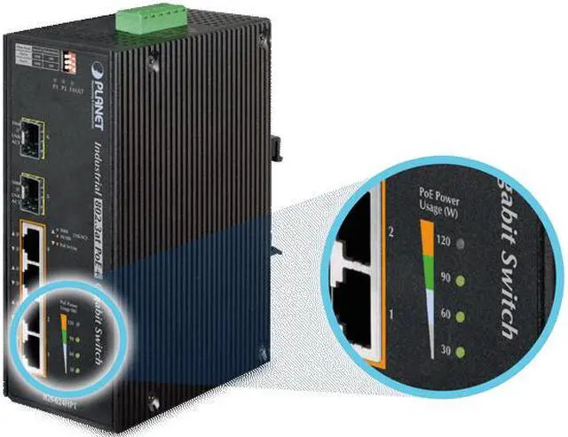 Alt view image 2 of 4 - PLANET Technology - IGS-624HPT - Planet IGS-624HPT Ethernet Switch - 4 Ports - 2 Layer Supported - Modular - Optical