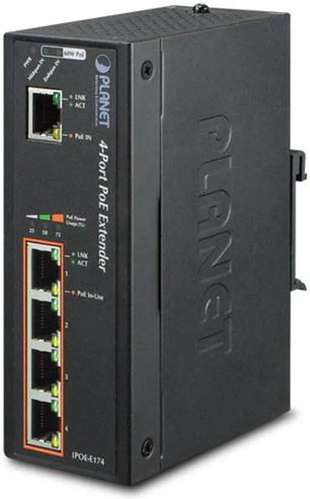 Main image of Planet IPOE-E174 1-Port Ultra PoE to 4-Port 802.3af/at Gigabit PoE Extender