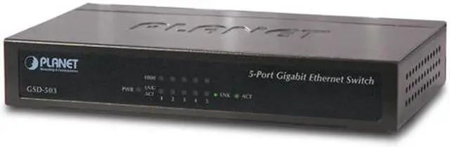 Main image of PLANET GSD-503 5-Port 10/100/1000Mbps Gigabit Ethernet Switch