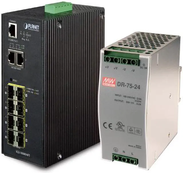 Main image of Planet IGS-10080MFT Industrial 8 100/1000X SFP + 2-Port 10/100/1000T Managed Switch (-40 ~ 75 degrees C)