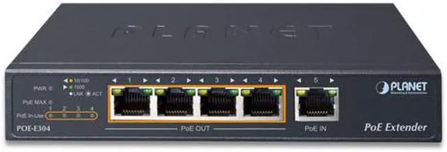 Main image of Planet POE-E304 1-Port Ultra PoE to 4-Port 802.3af/at Gigabit PoE Extender