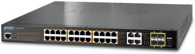 Main image of Planet GS-4210-24P4C IPv6/IPv4 24-Port Managed 802.3at POE+ Gigabit Switch 4-Port Gigabit TP/SFP (220W)