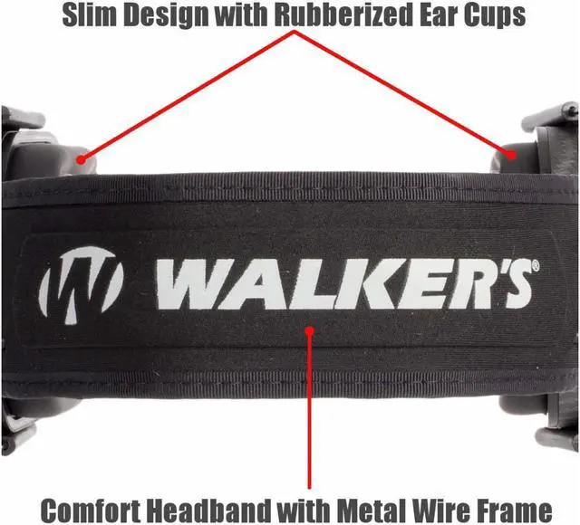 Alt view image 4 of 5 - Walker's Razor Slim Passive Safety Ear Muffs (Yellow, DTOM) with Glasses Kit