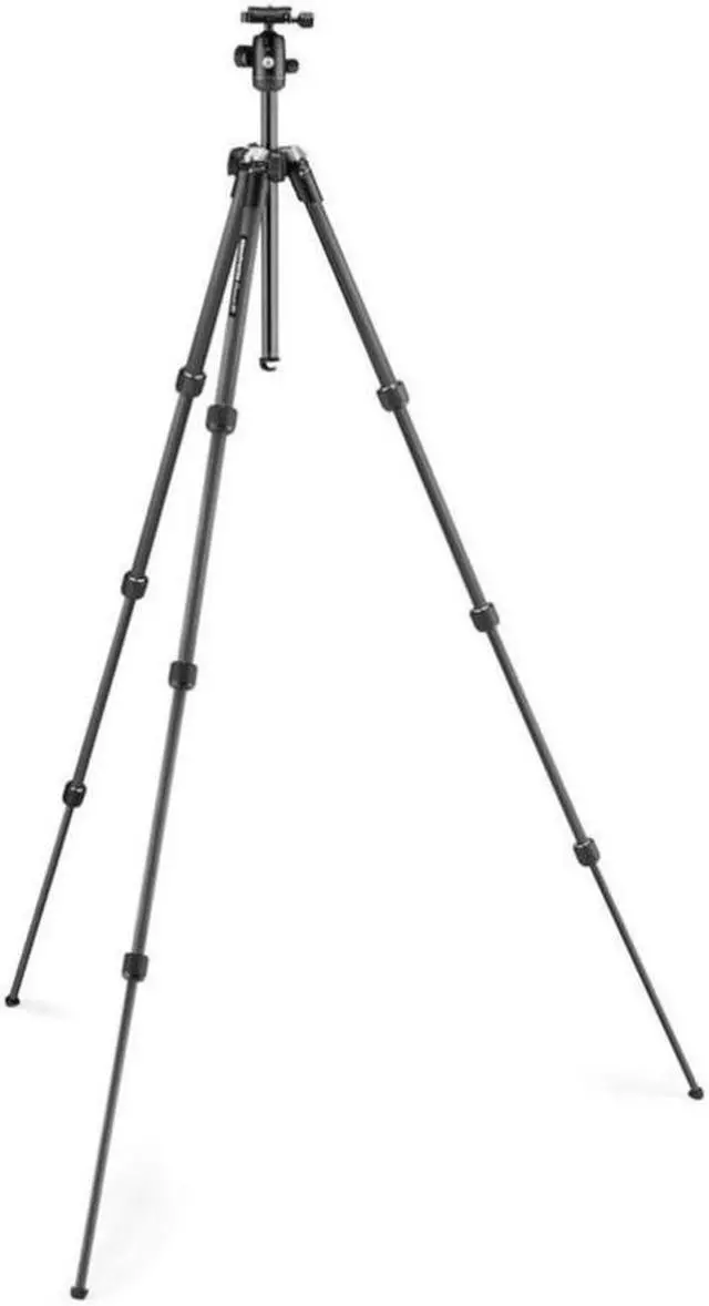 Alt view image 7 of 14 - Manfrotto Element MII Mobile Bluetooth 4-Section Carbon Fiber Traveler Tripod, Black
