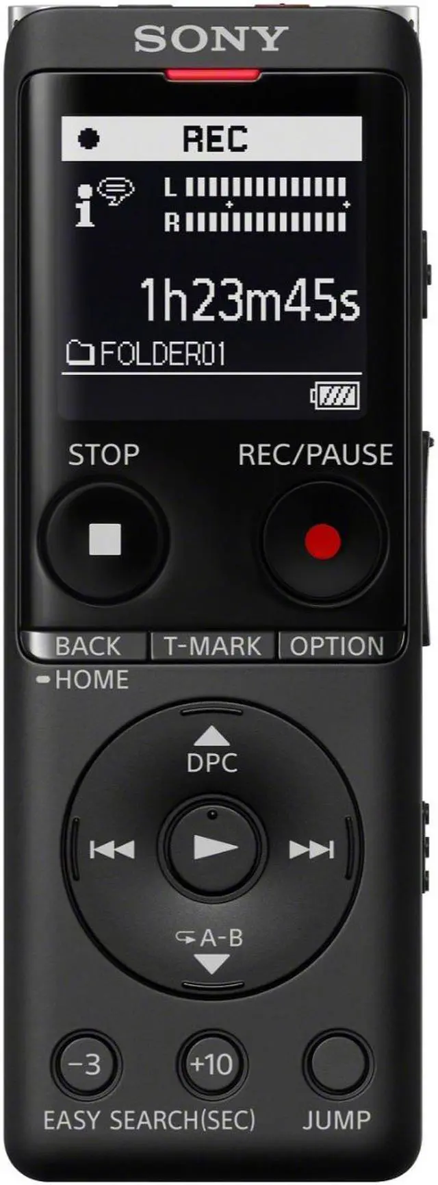 Alt view image 2 of 7 - Sony Slim Design Digital Voice Recorder (Black) with Accessory Bundle
