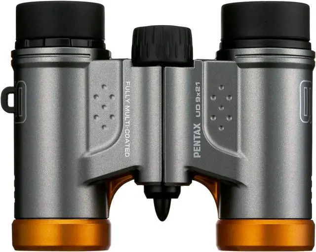 Alt view image 7 of 13 - PENTAX Binoculars UD 9x21 Gray and Orange Lightweight Body