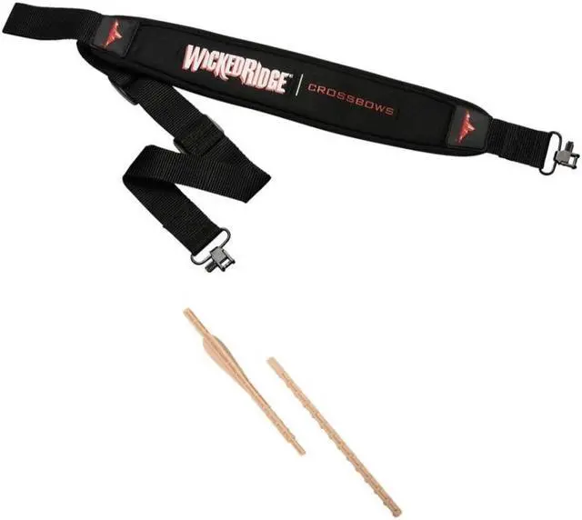 Alt view image 2 of 2 - Wicked Ridge Neoprene Crossbow Sling w/ CUB Unloading Bolt, Black, 1.25in. Shoul