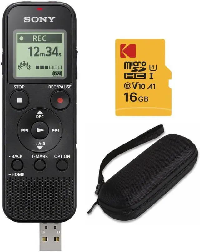 Main image of Sony ICD-PX370 Mono Digital Voice Recorder with Built-In USB and Case Bundle