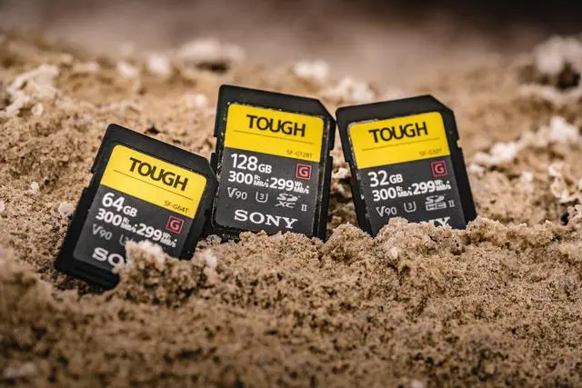 Alt view image 5 of 7 - Sony 64GB UHS-II Tough G-Series SD Card 2-Pack Bundle with Case and Reader