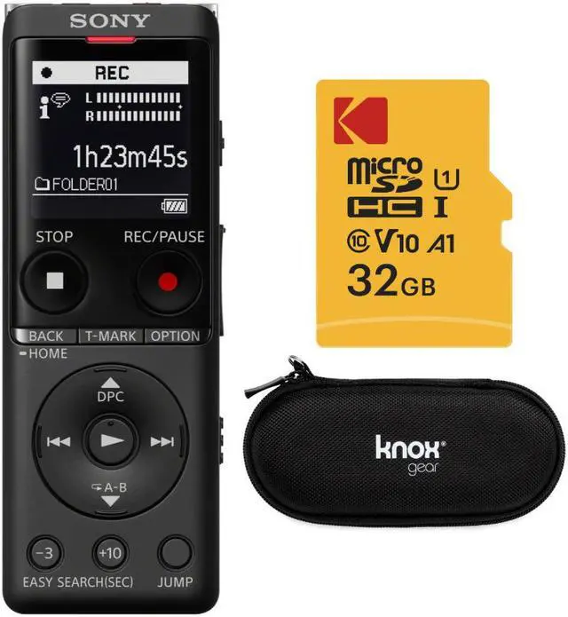 Main image of Sony Slim Design Digital Voice Recorder (Black) with Accessory Bundle