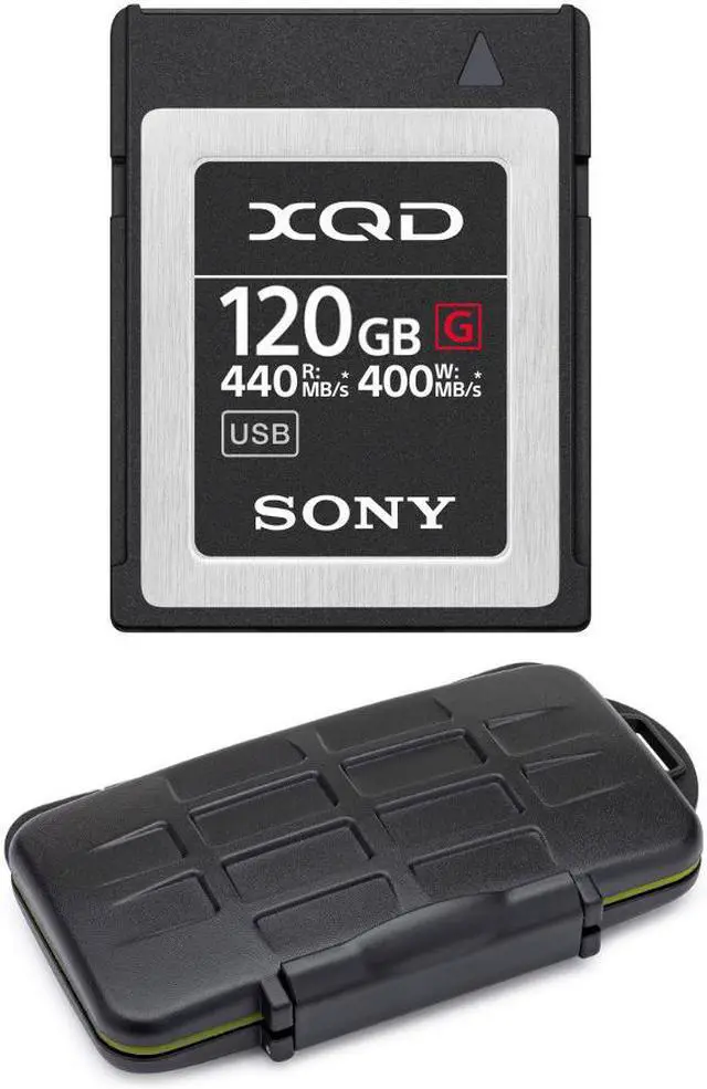 Main image of Sony 120GB XQD G Series Memory Card with Rugged Memory Card Carrying Case Bundle