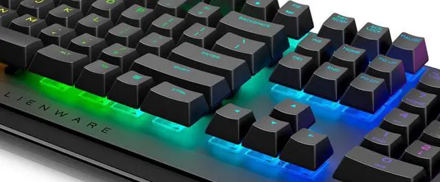 Alt view image 10 of 18 - Alienware Low-Profile RGB Gaming Keyboard AW410K: Alienfx Per Key RGB LED - Cherry MX Brown Switches