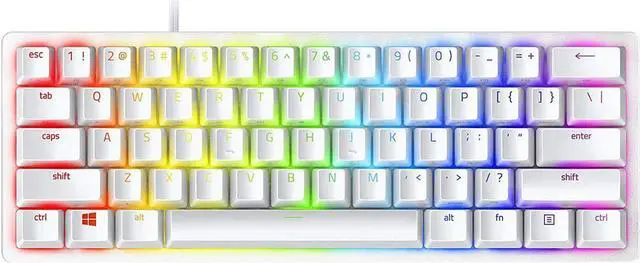 Alt view image 15 of 20 - Razer Huntsman Mini 60% Gaming Keyboard: Fastest Keyboard Switches Ever - Clicky Optical Switches - Chroma RGB Lighting - PBT Keycaps - Onboard Memory - Mercury White