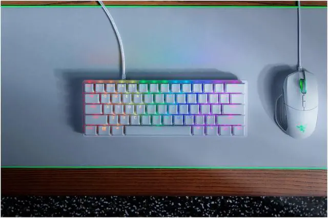 Alt view image 17 of 20 - Razer Huntsman Mini 60% Gaming Keyboard: Fastest Keyboard Switches Ever - Clicky Optical Switches - Chroma RGB Lighting - PBT Keycaps - Onboard Memory - Mercury White