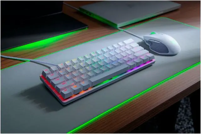 Alt view image 18 of 20 - Razer Huntsman Mini 60% Gaming Keyboard: Fastest Keyboard Switches Ever - Clicky Optical Switches - Chroma RGB Lighting - PBT Keycaps - Onboard Memory - Mercury White