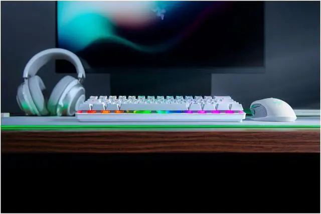 Alt view image 20 of 20 - Razer Huntsman Mini 60% Gaming Keyboard: Fastest Keyboard Switches Ever - Clicky Optical Switches - Chroma RGB Lighting - PBT Keycaps - Onboard Memory - Mercury White