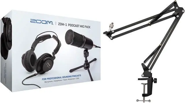 Main image of Zoom ZDM-1 Podcast Microphone Pack Accessory Bundle and Knox Gear Boom Arm
