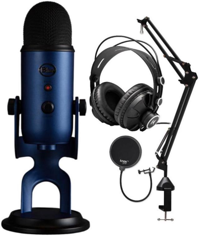 Microfono Blue Yeti USB con Filtro Knox Gear Pop -Plateado