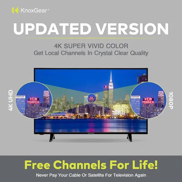 Alt view image 4 of 7 - Knox Gear Ultra Thin Digital HDTV Antenna with built-in detachable Amplifier