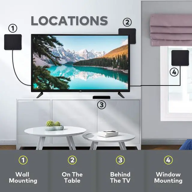 Alt view image 2 of 7 - Knox Gear Ultra Thin Digital HDTV Antenna with built-in detachable Amplifier