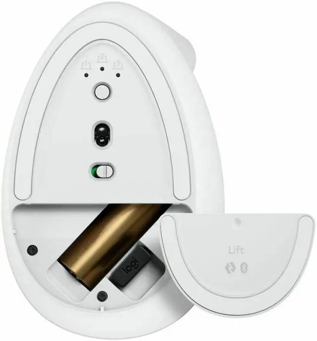Alt view image 6 of 7 - Logitech Lift Vertical Wireless Ergonomic Mouse (Pale Gray) and 4-Port USB 3.0