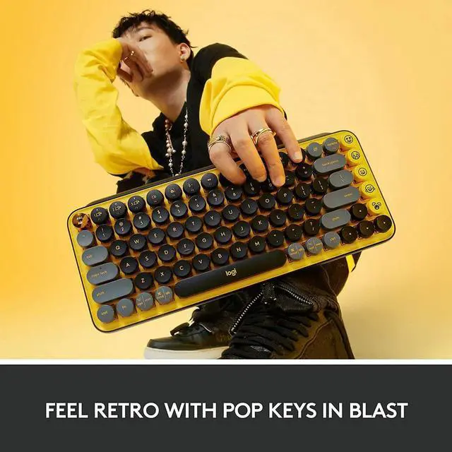 Alt view image 4 of 10 - Logitech POP Keys Wireless Mechanical Keyboard w/ Customizable Emoji Keys