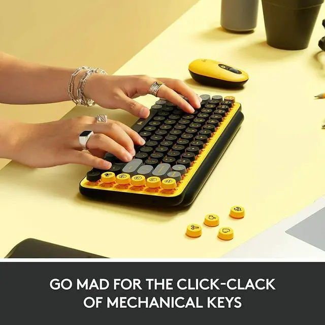 Alt view image 5 of 10 - Logitech POP Keys Wireless Mechanical Keyboard w/ Customizable Emoji Keys