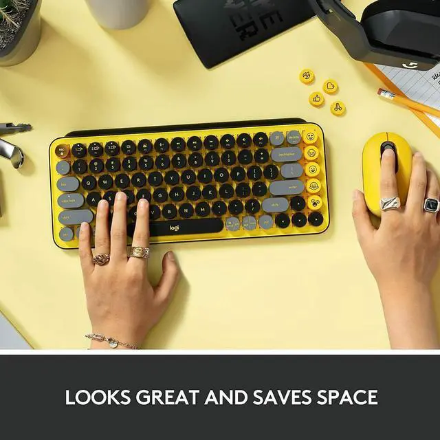 Alt view image 6 of 10 - Logitech POP Keys Wireless Mechanical Keyboard w/ Customizable Emoji Keys