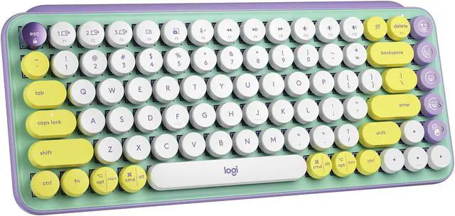 Alt view image 4 of 18 - Logitech POP Keys Mechanical Wireless Keyboard with Customizable Emoji , Durable Compact Design, Bluetooth or USB Connectivity, Multi-Device, OS Compatible - Daydream Mint