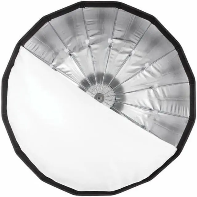 Alt view image 11 of 20 - Westcott 32in. White Satin Umbrella With Removable Black Cover