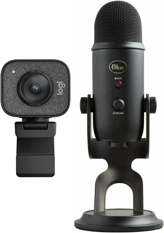 Main image of Logitech StreamCam Plus 1080P HD 60fps USB-C Webcam(Graphite) with Blue Yeti Mic