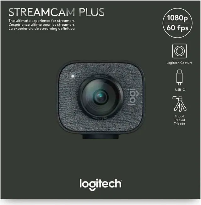 Alt view image 7 of 7 - Logitech StreamCam Plus 1080P HD 60fps USB-C Webcam(Graphite) with Blue Yeti Mic