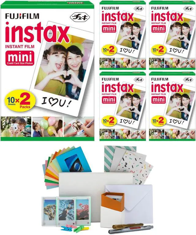 Main image of Fujifilm instax Mini Twin Film Pack (100 Exp) with Storage Box & Postcard Set