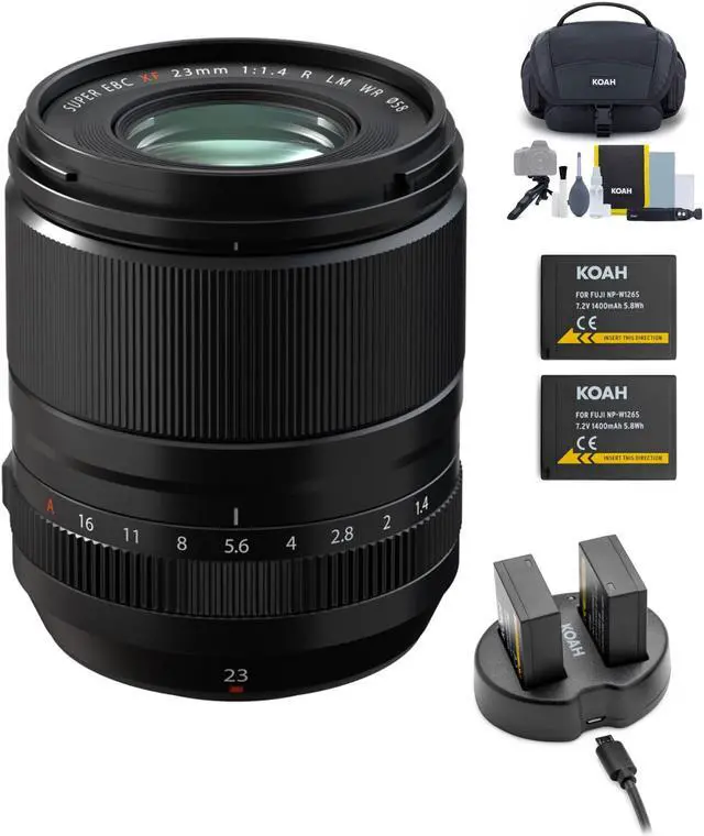 Main image of Fujifilm Fujinon XF 23mm f/1.4 R LM WR Lens with Battery (2pack) and Accessories