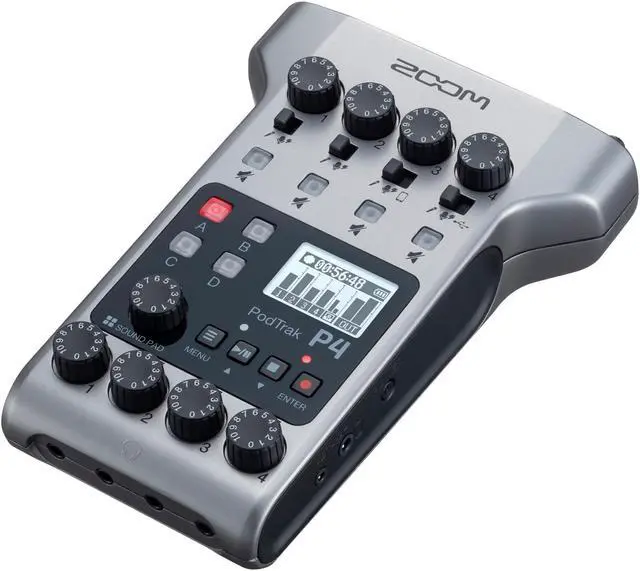 Alt view image 4 of 7 - Zoom PodTrak P4 Portable Multitrack Recorder Bundle with ZDM-1 Podcast Pack