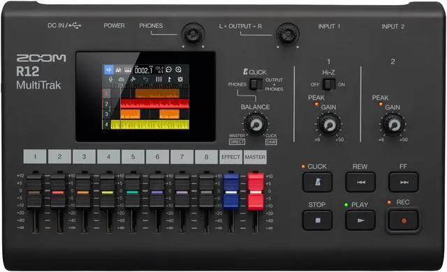 Alt view image 2 of 7 - Zoom R12 Multi-Track Portable Recorder with Accessory Kit and Amplifier Bundle