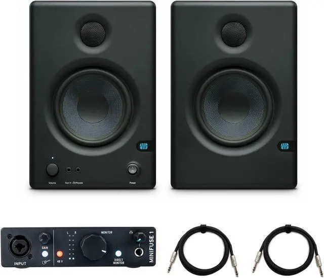 Main image of PreSonus 4.5-Inch 2-Way Active Studio Monitors with Audio Interface and Cables