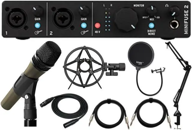 Main image of Arturia MiniFuse 2 Audio Interface Bundle, Microphone and Recording Accessories